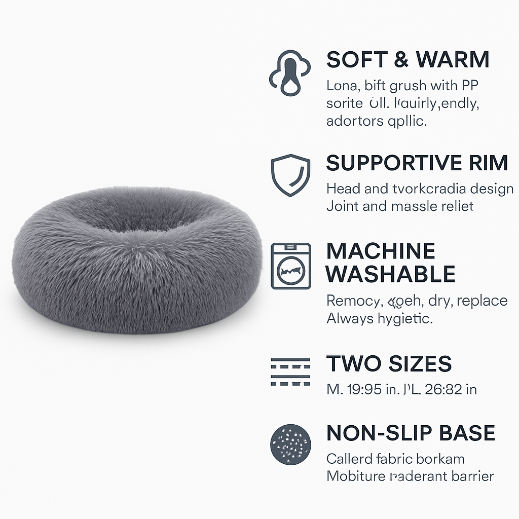 Pet Dog Bed: Warm Plush Nest for Dogs &amp; Cats