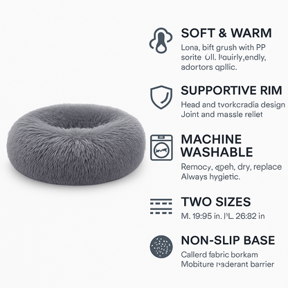 Pet Dog Bed: Warm Plush Nest for Dogs &amp; Cats