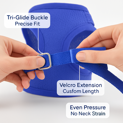 Pet Mesh Harness and Leash Set with Reflective Chest Strap