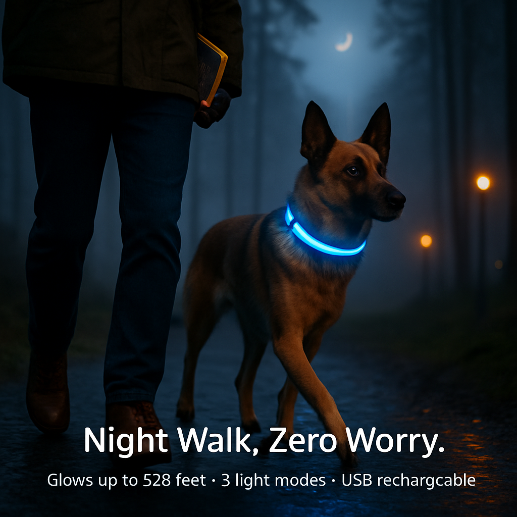 LED Dog Collar: Safety Light for Night Walks