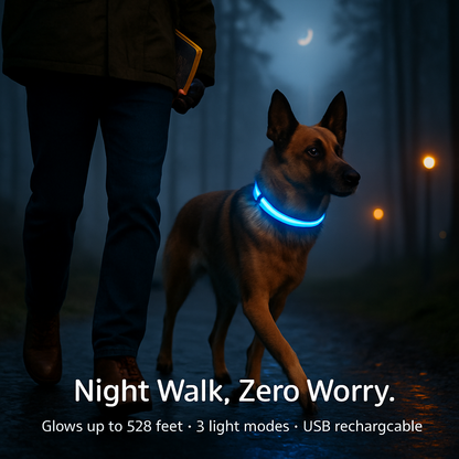 LED Dog Collar: Safety Light for Night Walks