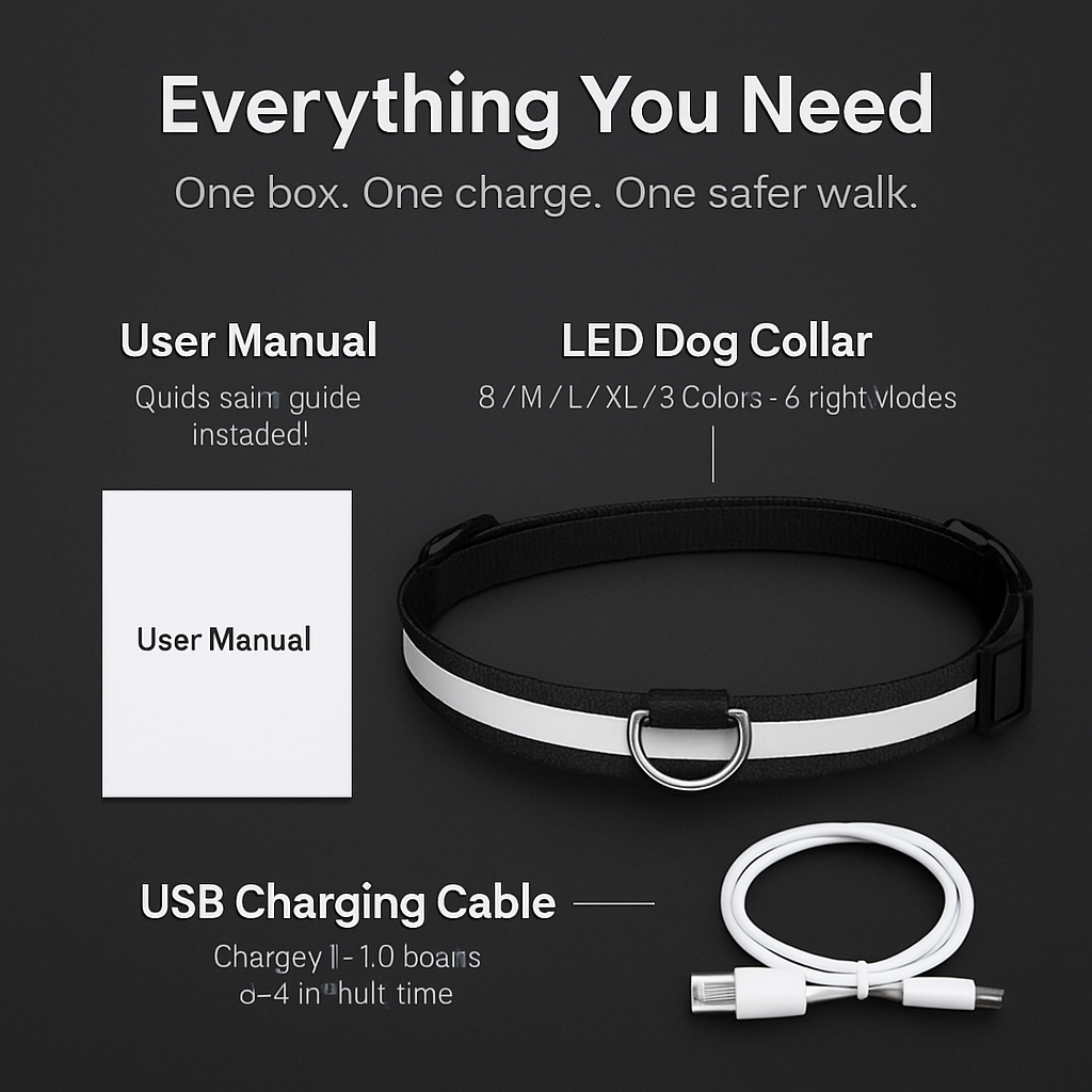 LED Dog Collar: Safety Light for Night Walks