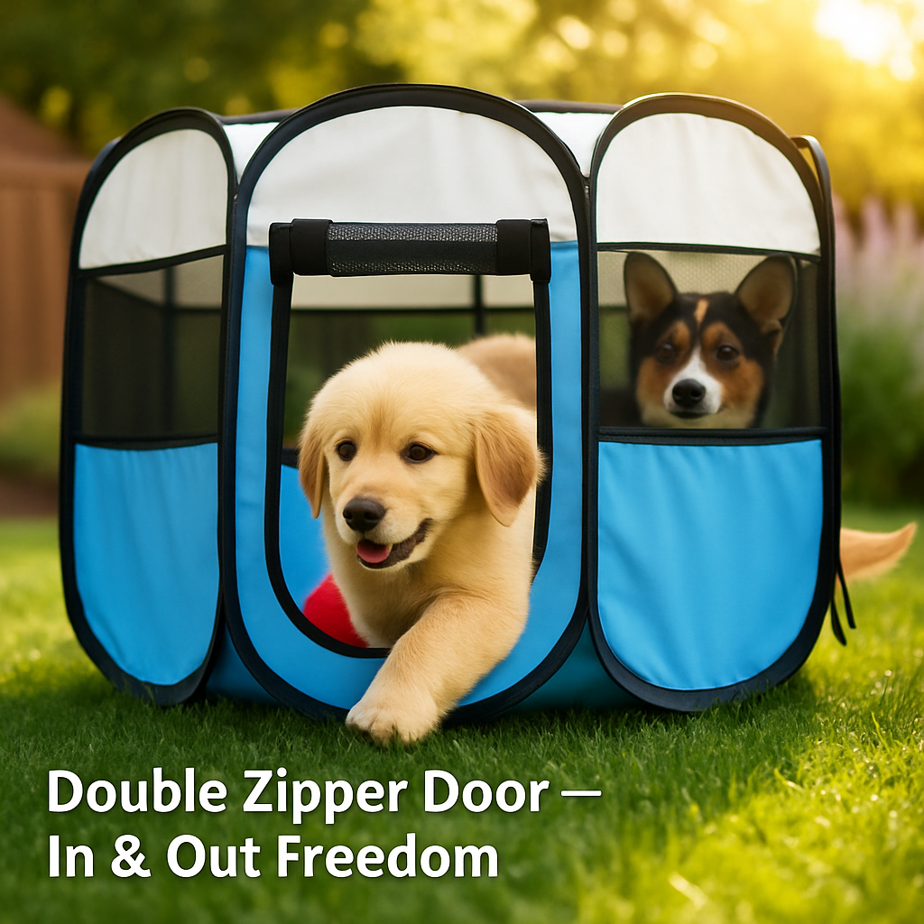 Foldable Portable Pet Tent Exercise Pen for Indoor Outdoor