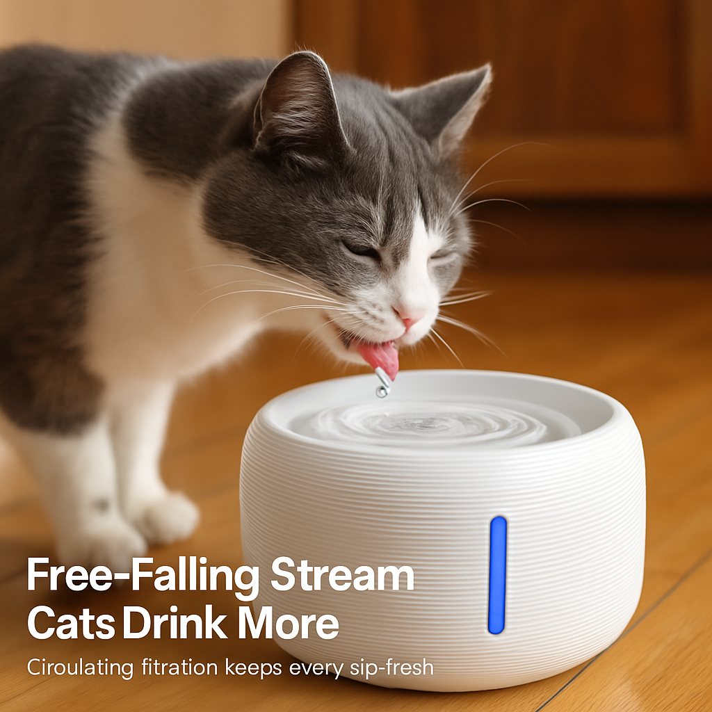 Pet Water Fountain for Cats - Quiet Flow
