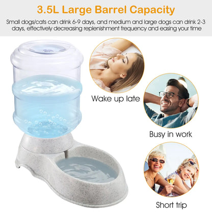 Gravity Pet Water Dispenser 3.5l Automatic Waterer