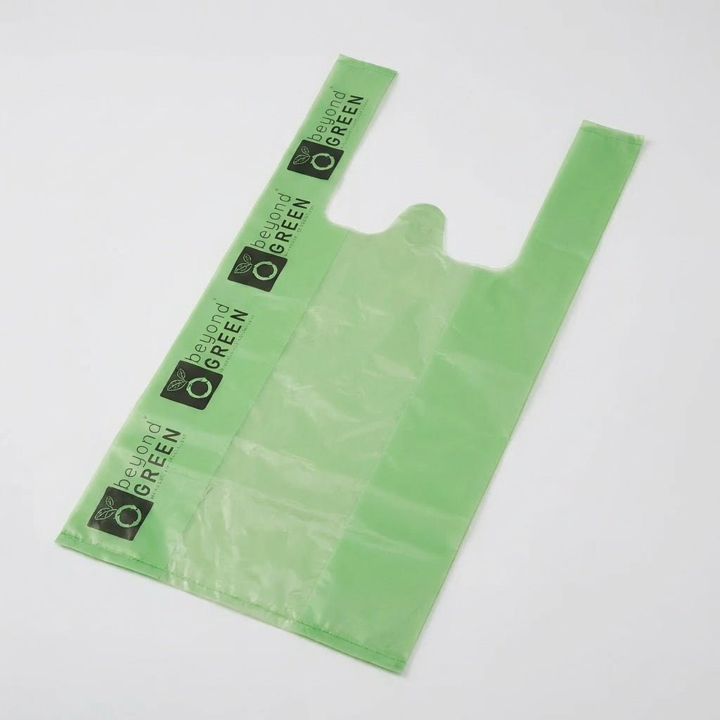 Green Dog Waste Bags – 8" x 16" with 5" Gusset &amp; Handles – Made in USA