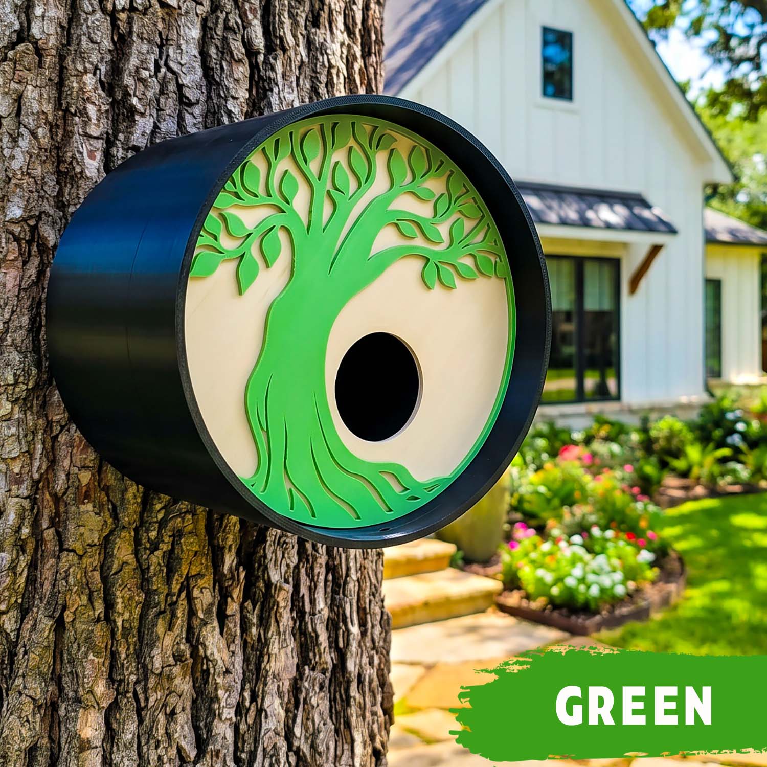 ADG42 Tranquil Tree Modern Round Birdhouses with Easy Maintenance Clean Out