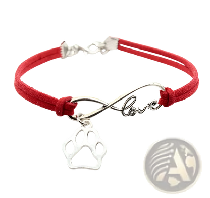 Hand-woven Infinite Love Pet Paw Suede Bracelet