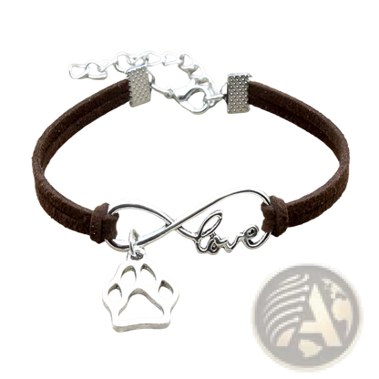 Hand-woven Infinite Love Pet Paw Suede Bracelet