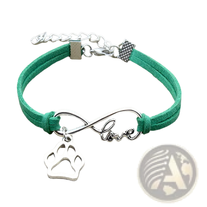 Hand-woven Infinite Love Pet Paw Suede Bracelet