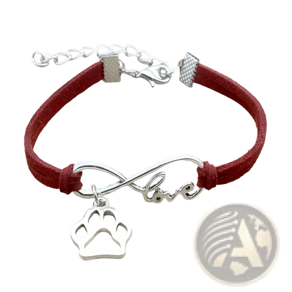 Hand-woven Infinite Love Pet Paw Suede Bracelet