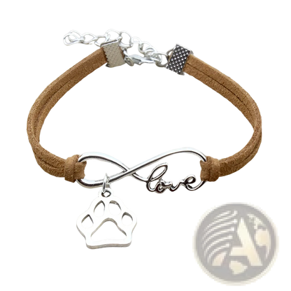 Hand-woven Infinite Love Pet Paw Suede Bracelet