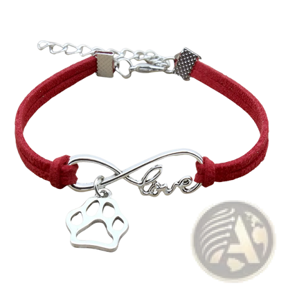 Hand-woven Infinite Love Pet Paw Suede Bracelet