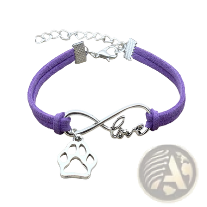 Hand-woven Infinite Love Pet Paw Suede Bracelet