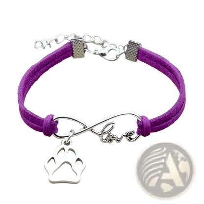 Hand-woven Infinite Love Pet Paw Suede Bracelet