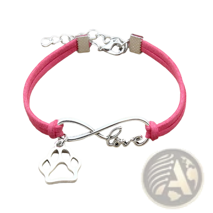 Hand-woven Infinite Love Pet Paw Suede Bracelet