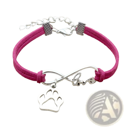 Hand-woven Infinite Love Pet Paw Suede Bracelet