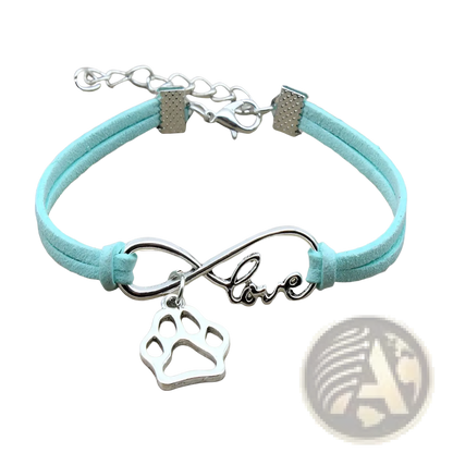 Hand-woven Infinite Love Pet Paw Suede Bracelet
