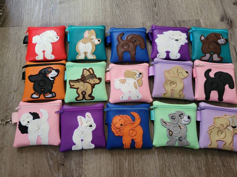 German Shepard Poop Bag Pouch - gift for dog lover - Zippered poop bag holder-  Gift for Dog Walker - veterinarian - dog groomer