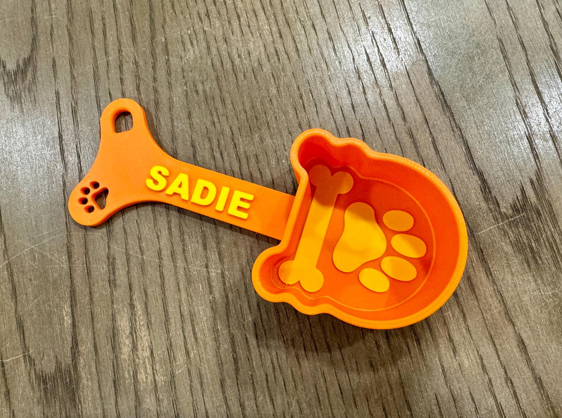 Pet Food Scoop, Personalized w/ Name, 2-Tone Colors