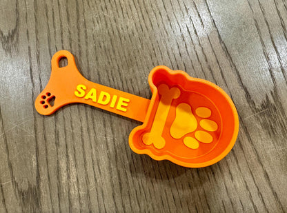 Pet Food Scoop, Personalized w/ Name, 2-Tone Colors
