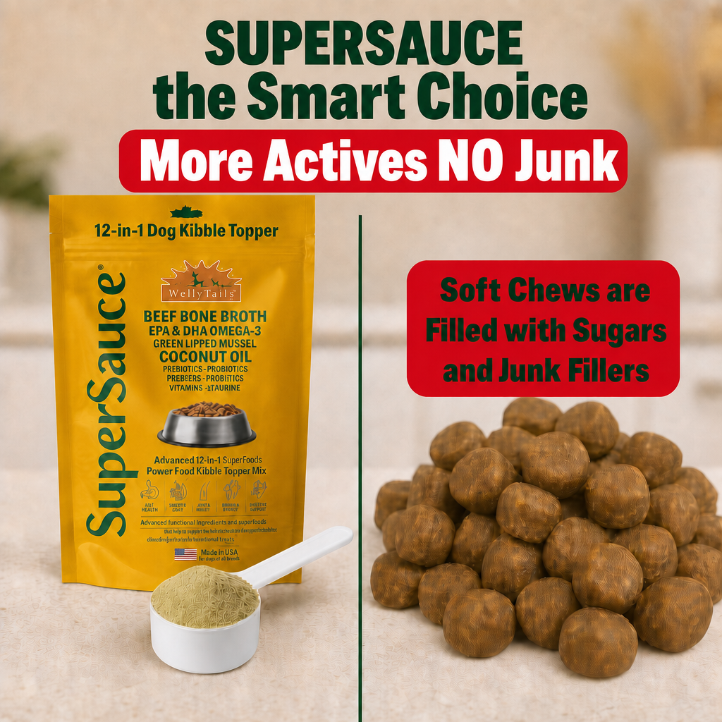 SuperSauce 12-In-1 Multifunctional Probiotic Kibble Topper Powder for Dogs — 60 Scoops, 12.7 oz. (360g)