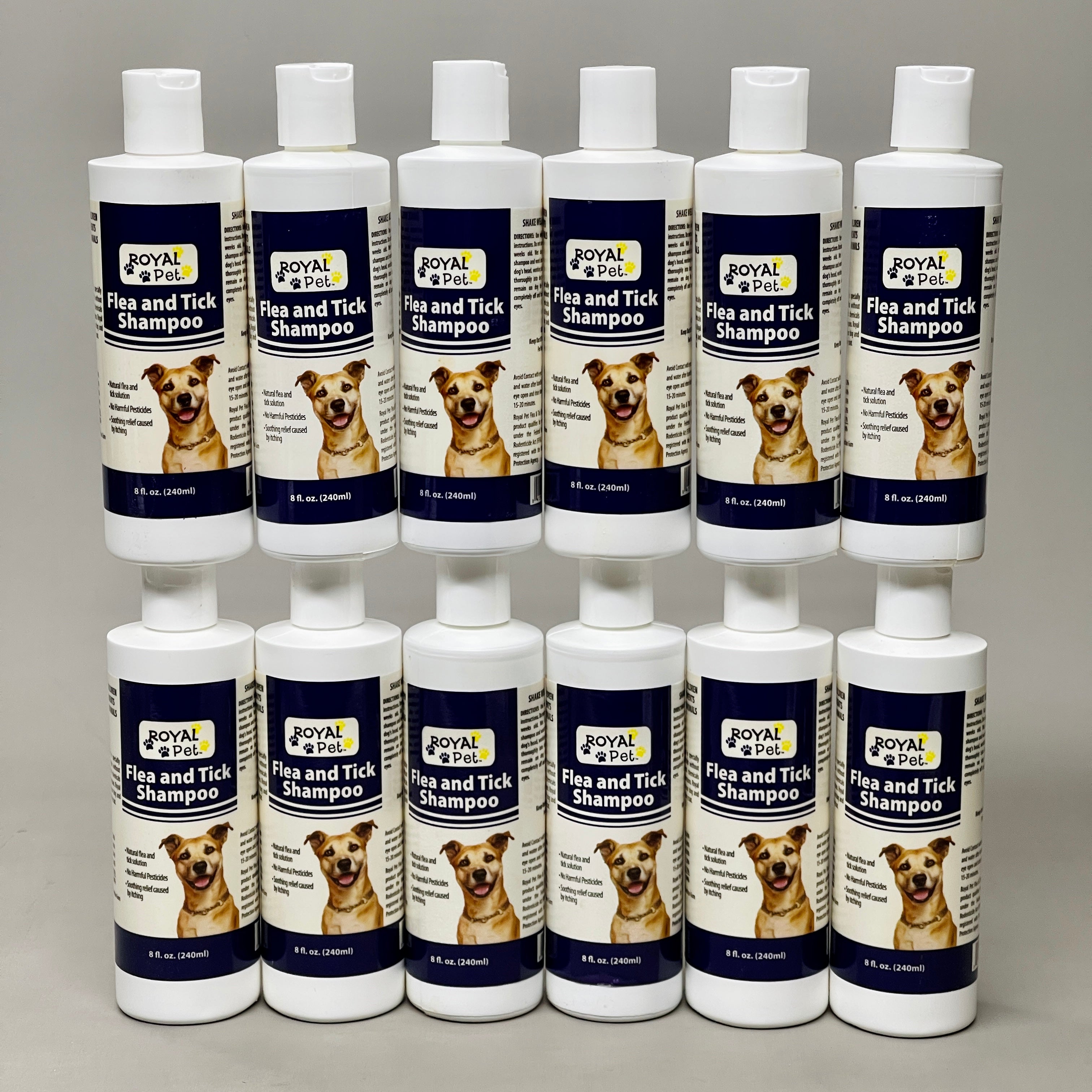 ROYAL PET Flea &amp; Tick Shampoo 12-PACK for Dogs USA 8 fl oz (New)