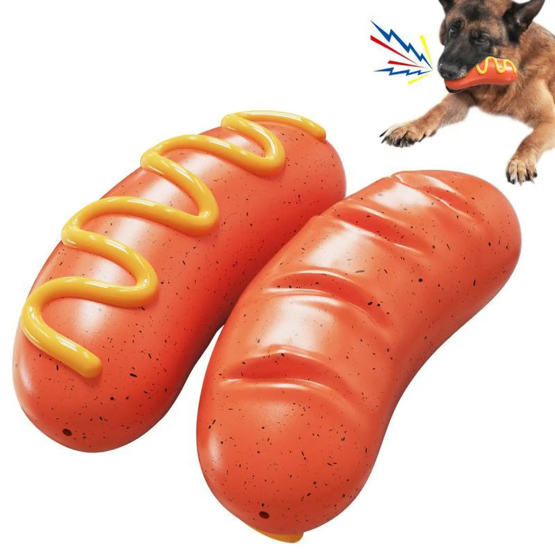Indestructible Dog Chew Toy Squeaky Rubber Teeth Cleaner