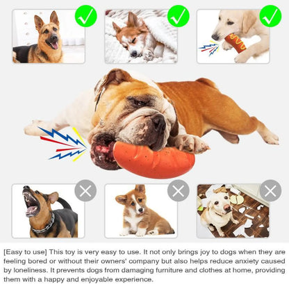 Indestructible Dog Chew Toy Squeaky Rubber Teeth Cleaner