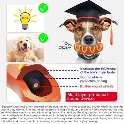 Indestructible Dog Chew Toy Squeaky Rubber Teeth Cleaner