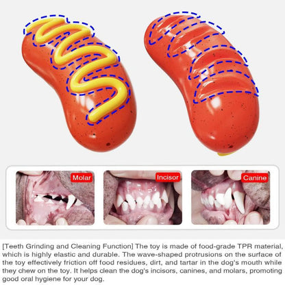 Indestructible Dog Chew Toy Squeaky Rubber Teeth Cleaner
