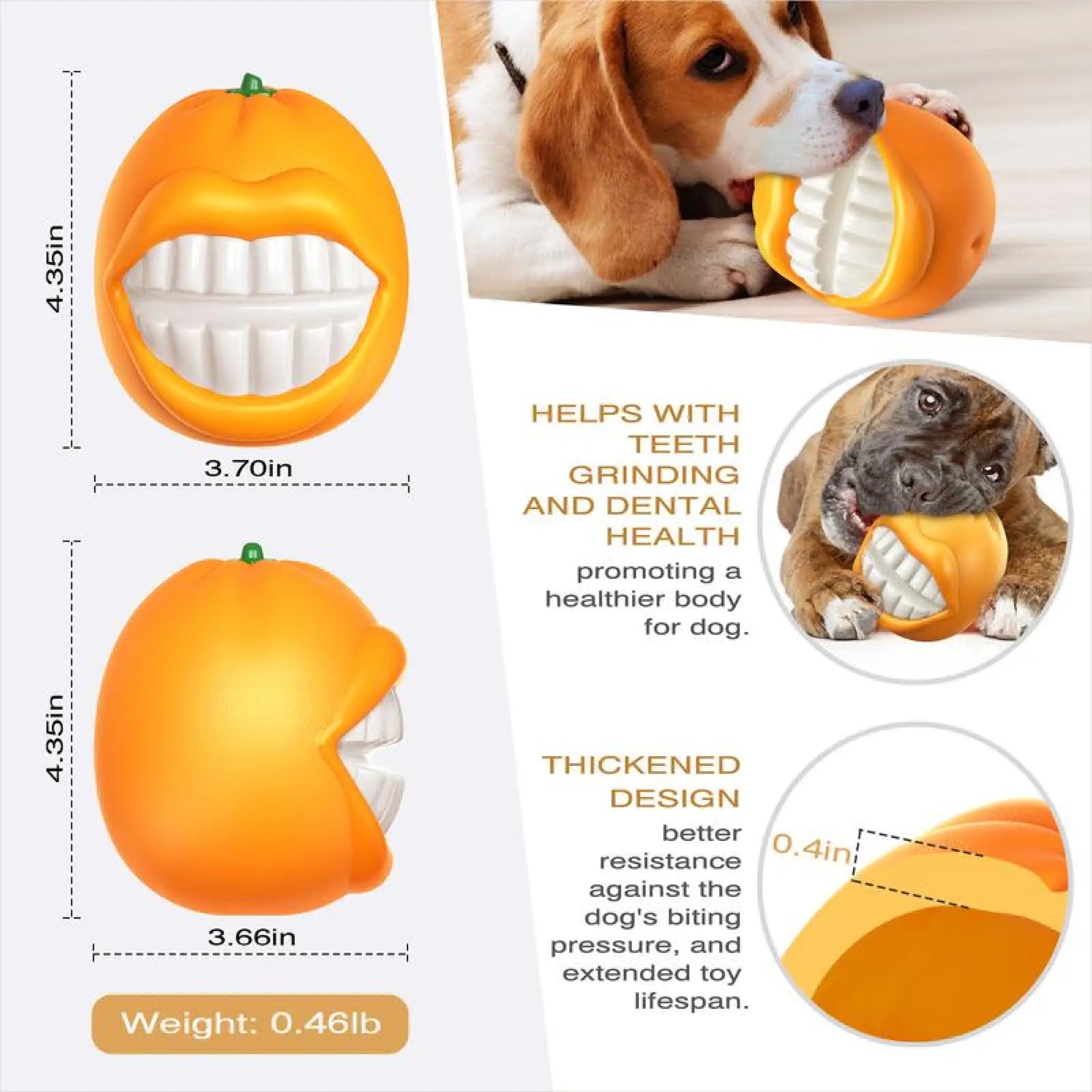 Indestructible Squeaky Dog Toy Durable Tpr Chew Ball