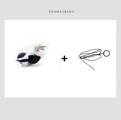 Interactive Bird Cat Teaser Toy with Feathers and Catnip