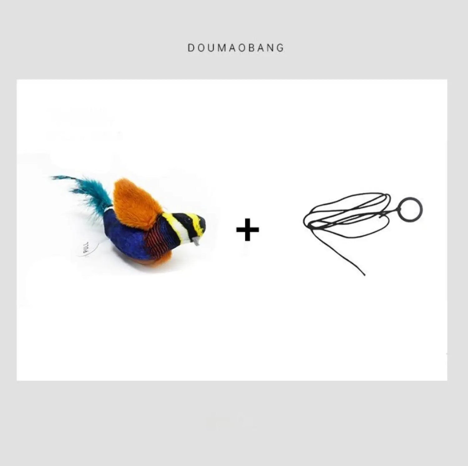 Interactive Bird Cat Teaser Toy with Feathers and Catnip