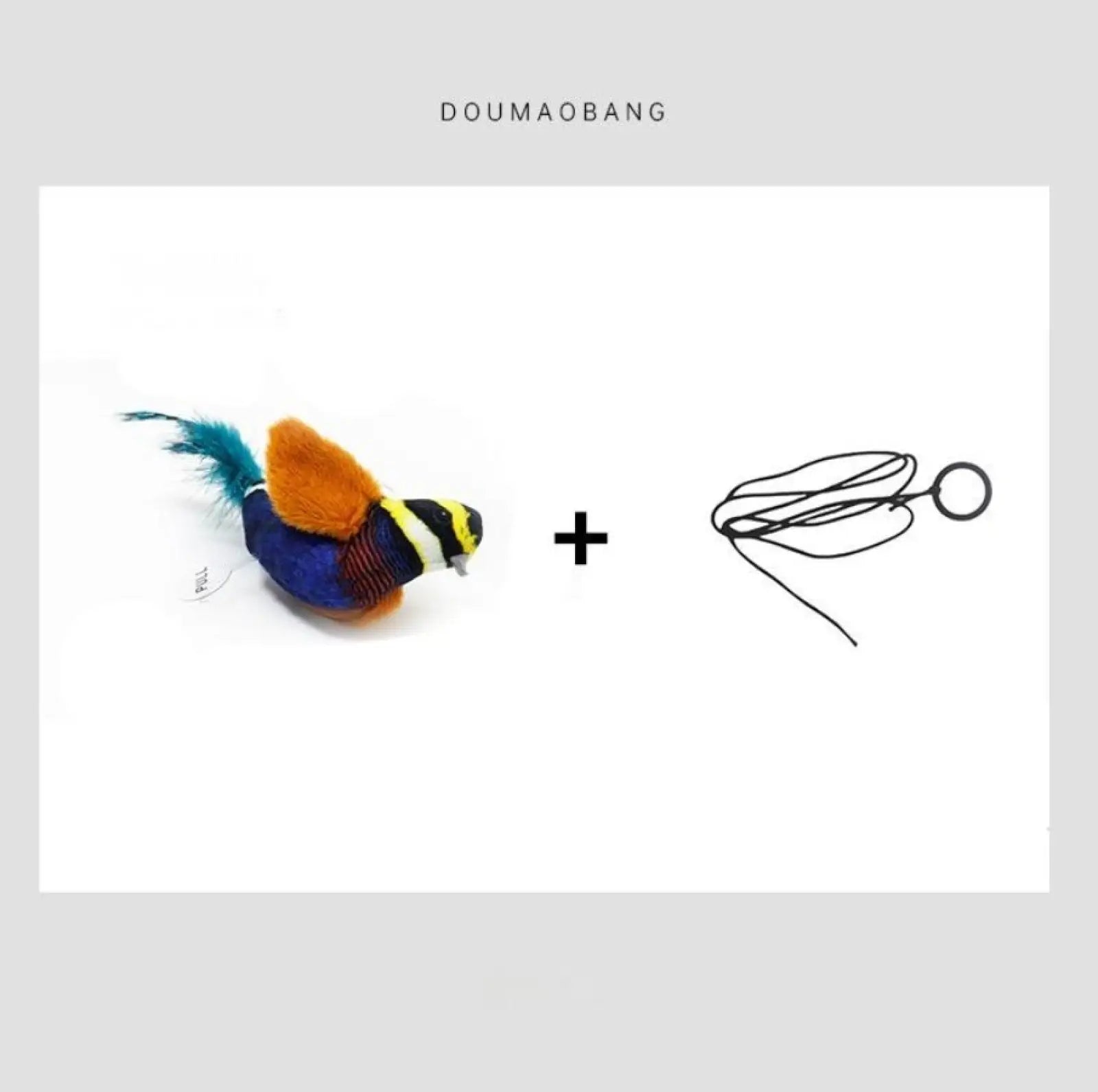Interactive Bird Cat Teaser Toy with Feathers and Catnip