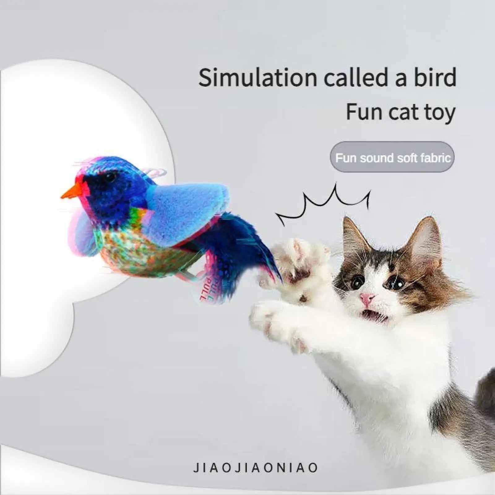 Interactive Bird Cat Teaser Toy with Feathers and Catnip