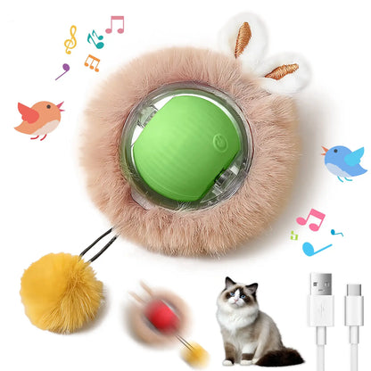 Interactive Cat Ball Toy with Motion Lights and Tail