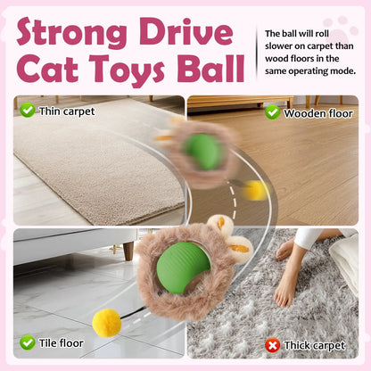 Interactive Cat Ball Toy with Motion Lights and Tail
