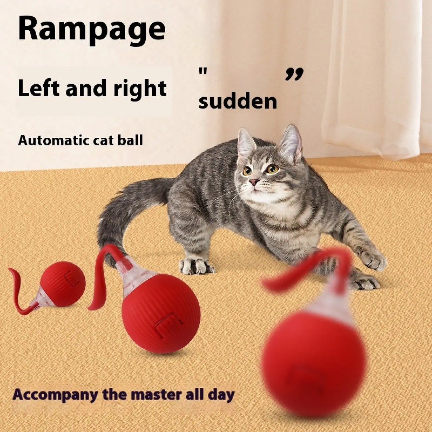 Interactive Cat Toy Ball Automatic Moving Roller Toy