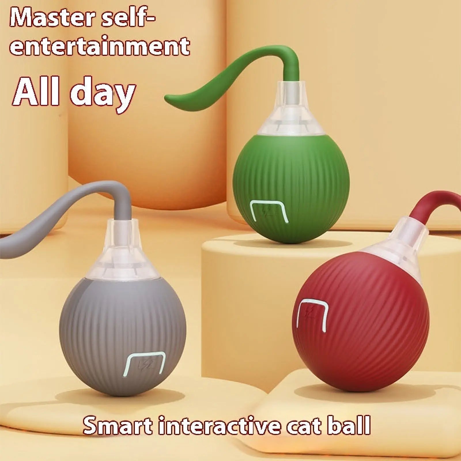 Interactive Cat Toy Ball Automatic Moving Roller Toy