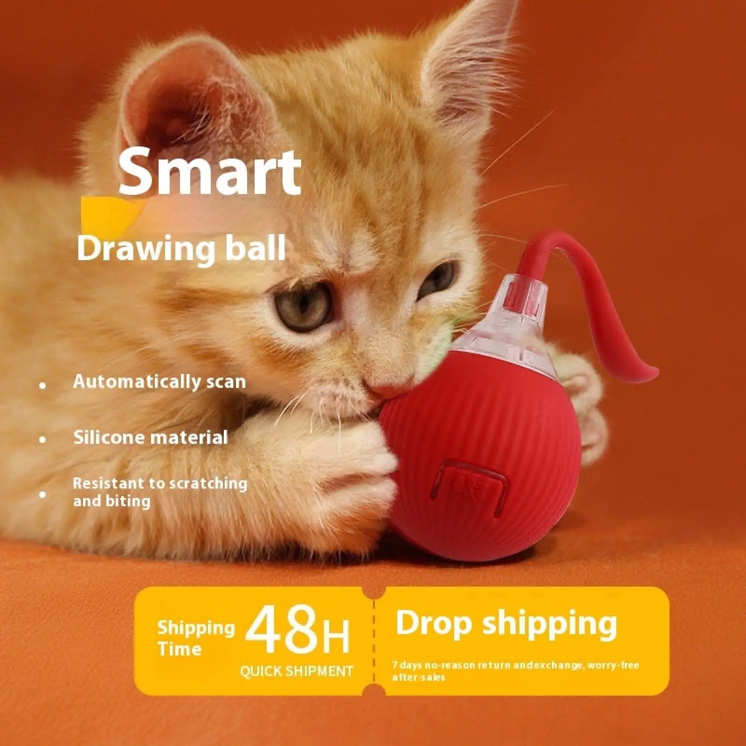 Interactive Cat Toy Ball Automatic Moving Roller Toy