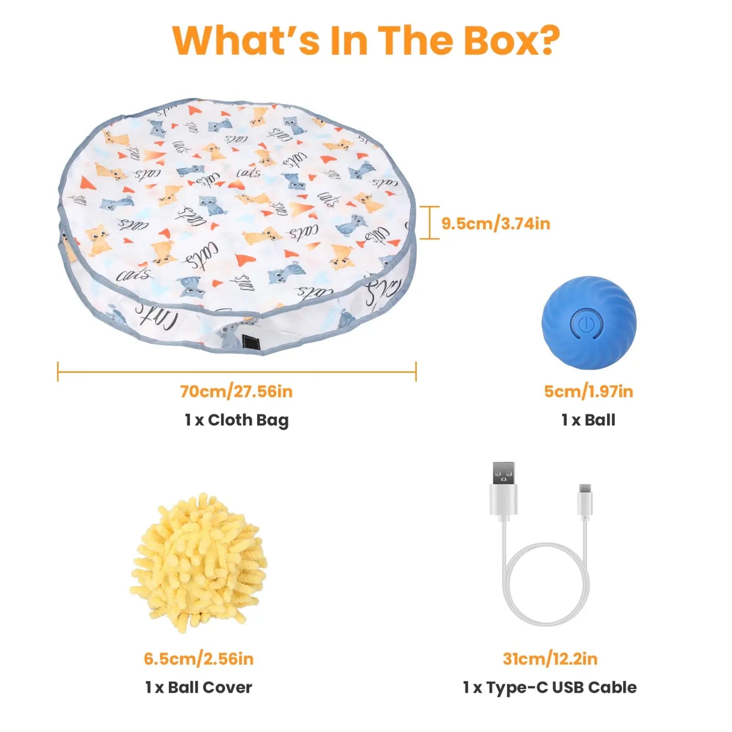 Interactive Cat Toy Ball with Hide and Seek Pouch