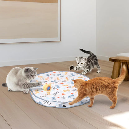 Interactive Cat Toy Ball with Hide and Seek Pouch