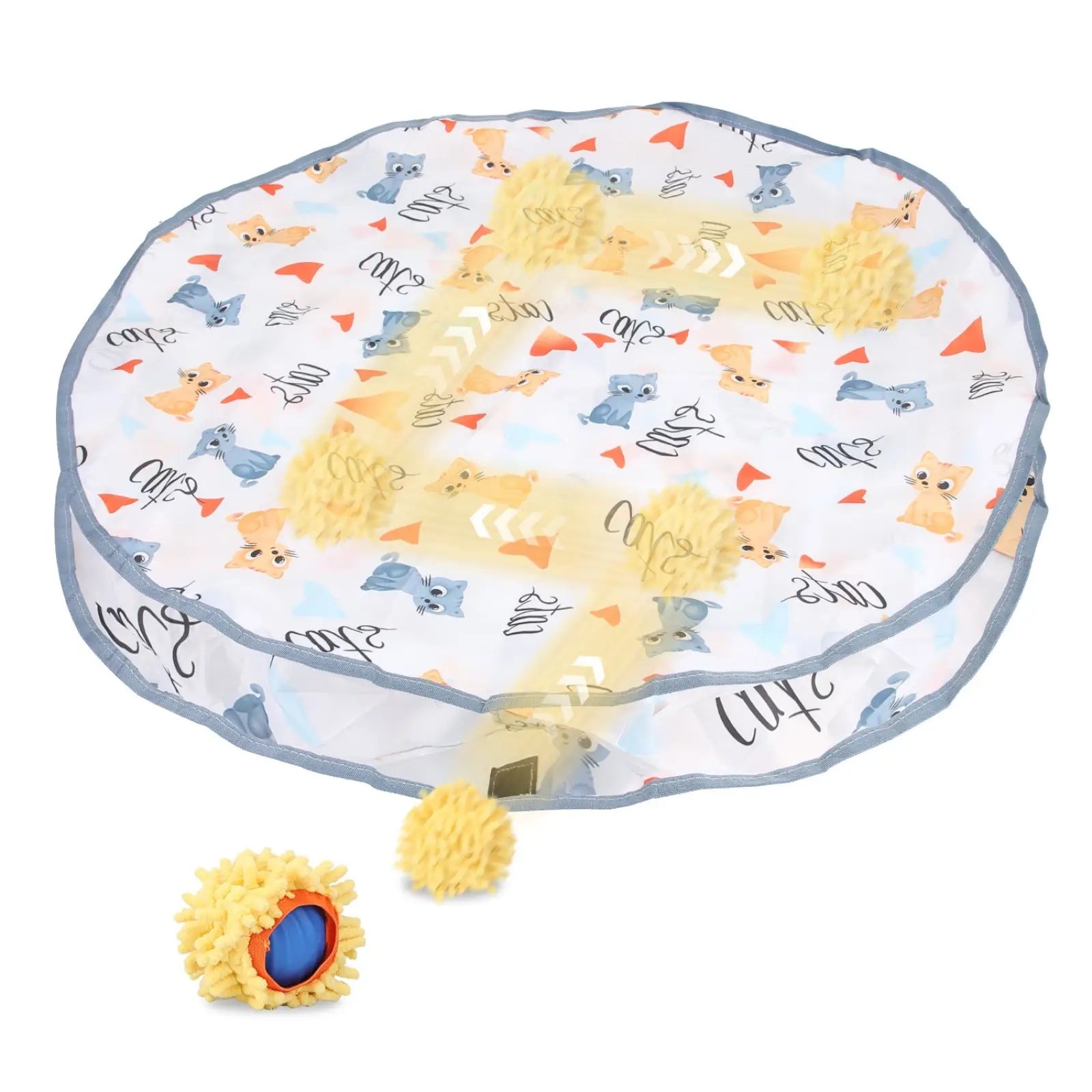 Interactive Cat Toy Ball with Hide and Seek Pouch