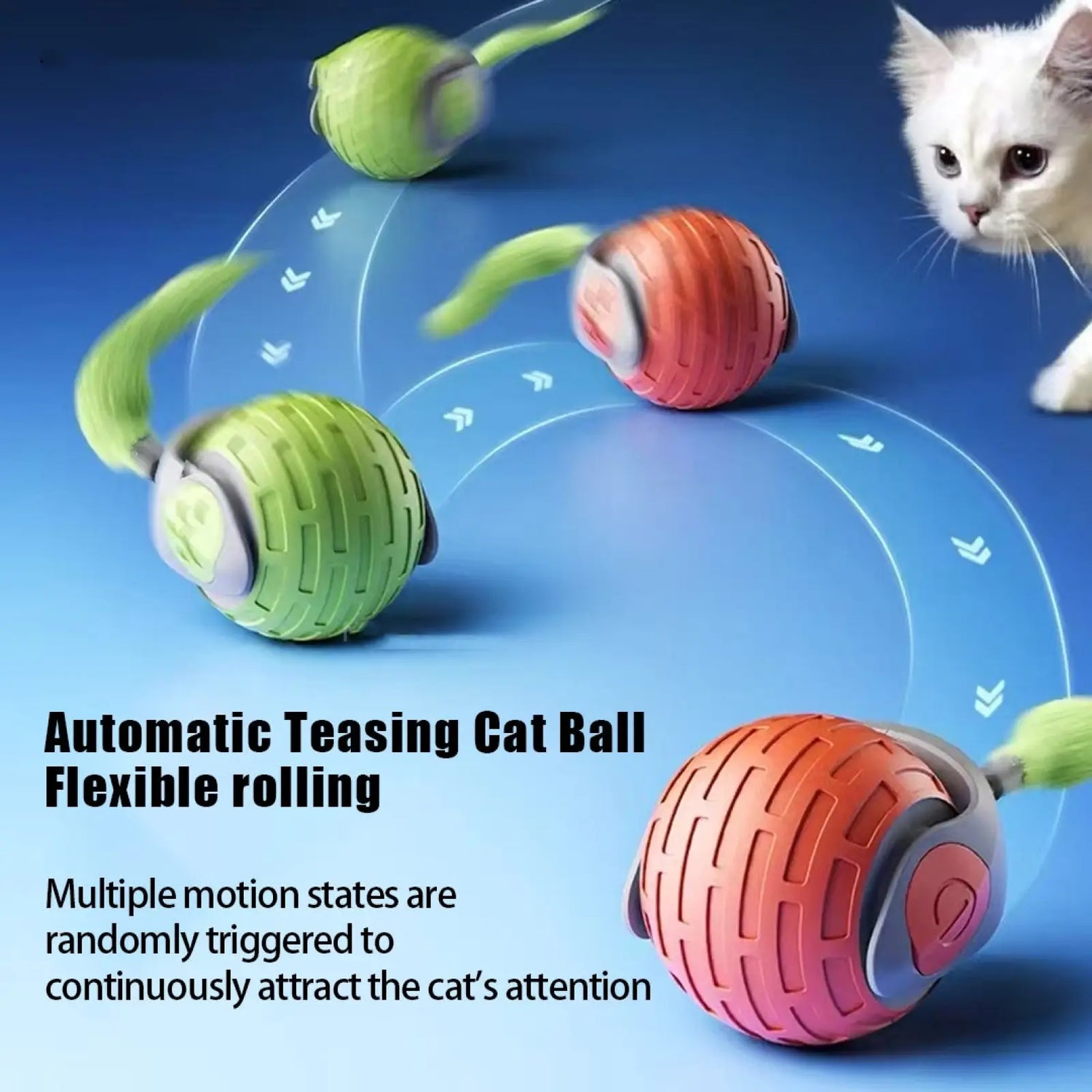 Interactive Cat Toy Ball Smart Electric Usb Rechargeable