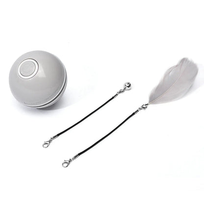 Interactive Led Cat Toy Ball with Catnip and Feathers