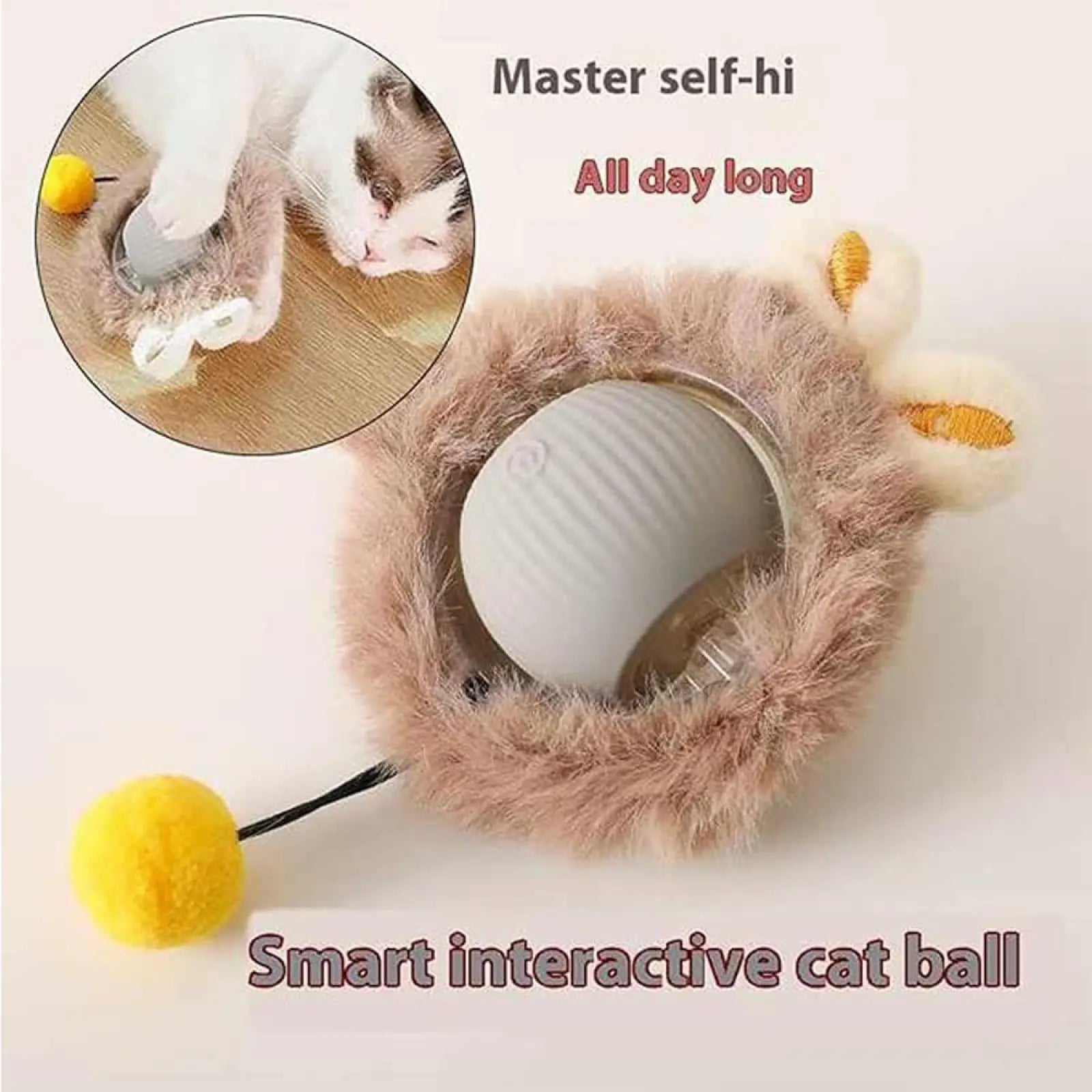 Interactive Rolling Cat Ball Silicone Motion Toy