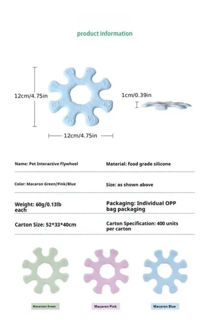 Interactive Silicone Dog Flywheel Pet Toy Discs