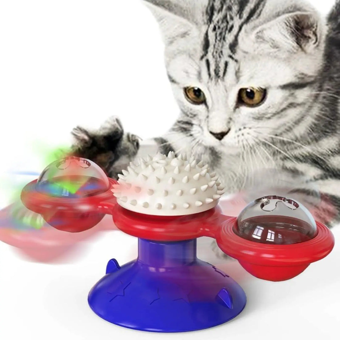 Interactive Windmill Cat Toy Set with Led Light Ball
