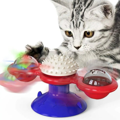 Interactive Windmill Cat Toy Set with Led Light Ball